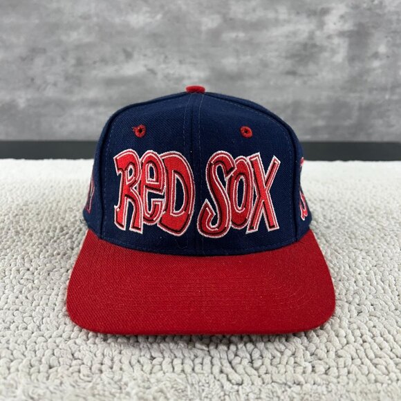 Vintage Boston Red Sox Snapback Hat OSFA Graffiti Bubble Two Tone Drew Pearson - Picture 1 of 7